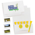 6- 2 Golf Tee Packet w/ 2 Ball Markers (3 1/4" Tees)